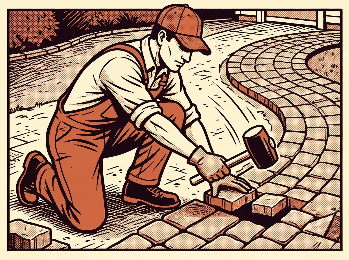 Paver stone hardscaping