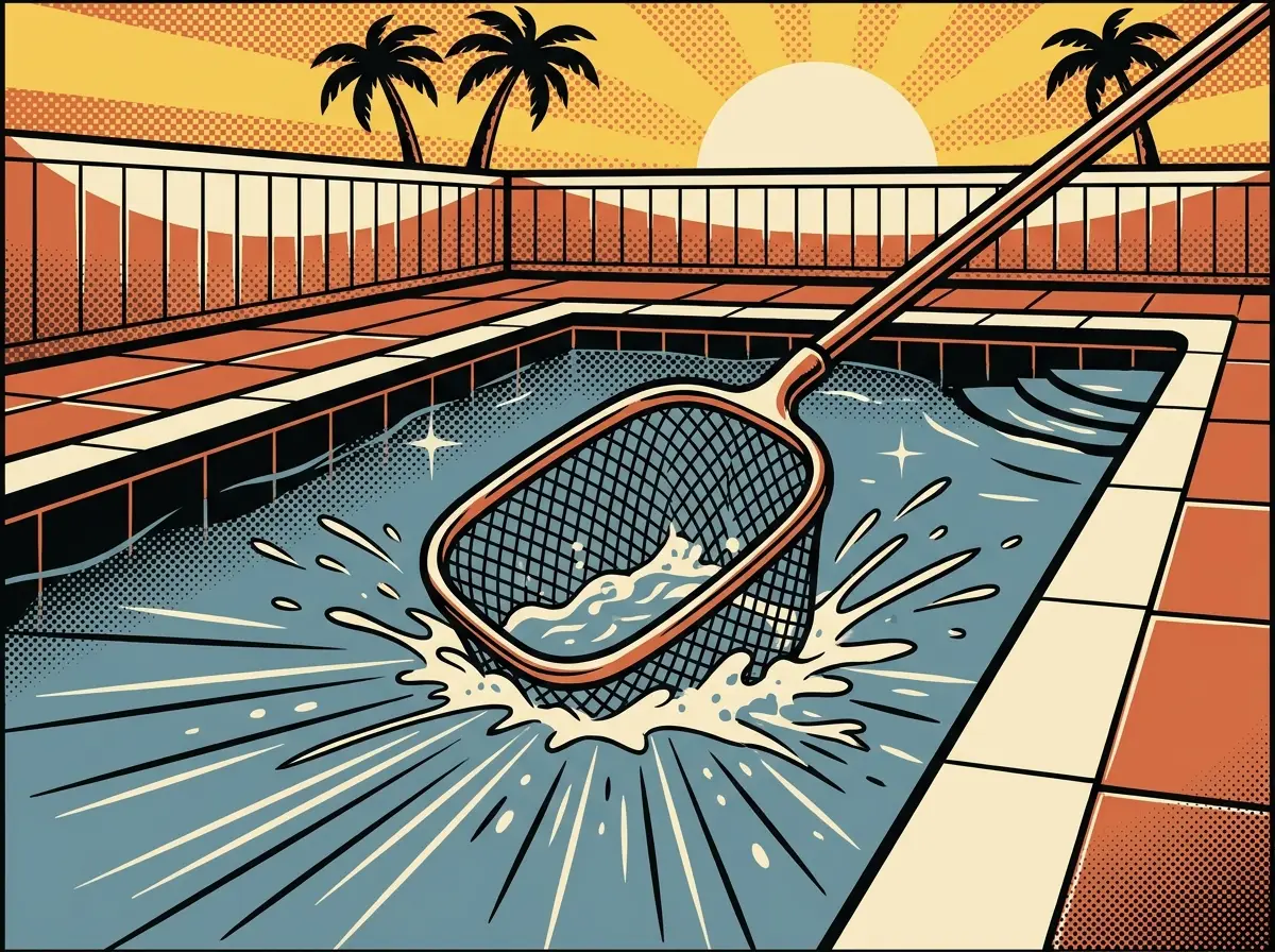 Pool being skimmed